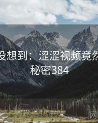 你绝对没想到：涩涩视频竟然如此 · 秘密384