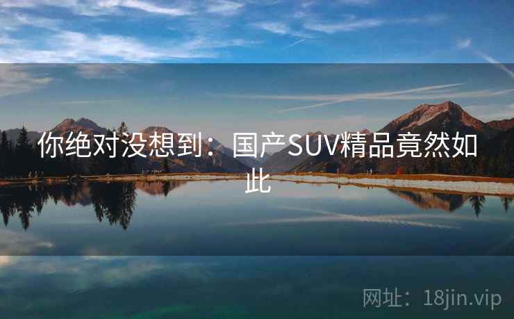 你绝对没想到:国产SUV精品竟然如此 你绝对没想到:国产SUV精品竟然如此